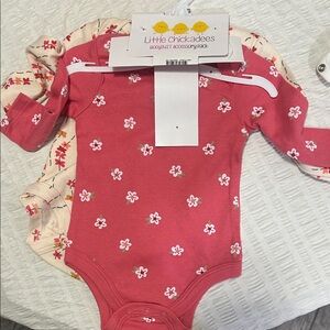 Pink Floral Baby Onesie